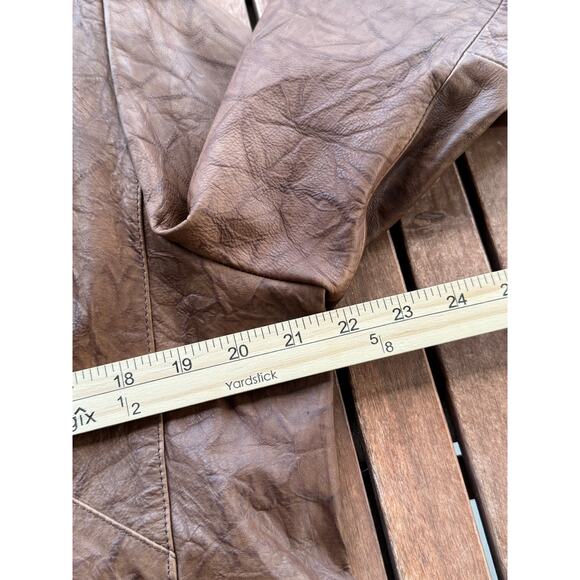 Vintage Wilsons Leather Maxima Large Brown Tan Leather Jacket Blazer Motorcycle - Picture 5 of 9